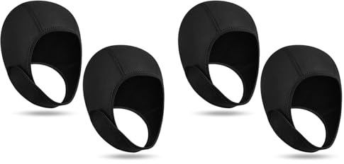 Deechate 4 Piezas Capucha de Neopreno de Buceo Traje de Neopreno Térmico Gorro de Natación con Correas para la Barbilla Gorro de Surf para Esnórquel Gorro de Buceo de 2,5Mm