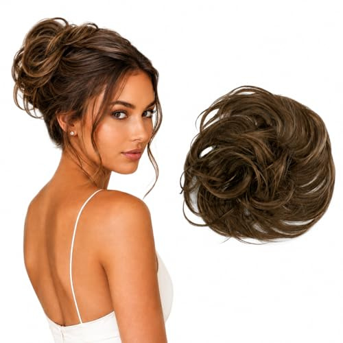 CAISHA Hårstycke Hårelastiskt Updos Brudfrisyrer Voluminöst Lätt Vågigt Bulle Ljusbrun G8B