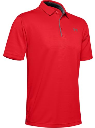 Under Armour Men's Tech Golf Polo , Red (600)/Graphite, Large