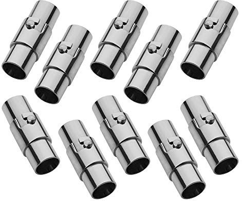 MOAMUN 10 Stück Magnetverschluss Armband, Kordelendkappen Magnetverschluss Kette, Leder Seil Armband Verschluss Verschlüsse für Armbänder für Armbänder Anklet Schmuck machen DIY Handwerk(Schwarz,5mm)