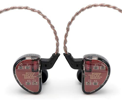 Linsoul KZ AS10 5BA HiFi - Auriculares intraurales estéreo de alta resolución con cable de 0.75 mm de 2 pines, cinco controladores de armadura equilibrados, cancelación de ruido (con micrófono, negro)