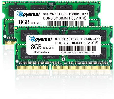 DUOMEIQI PC3-12800S 16GB (8GB x 2) RAM DDR3L 1600MHz 1.35V 2Rx8 Dual Rank 204 Pin