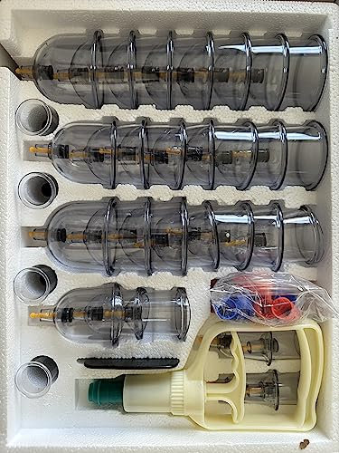 Ensemble de 32 ventouses chinoises d'aspiration sous vide Kit hijama cupping thérapie avec Tête Magnétique