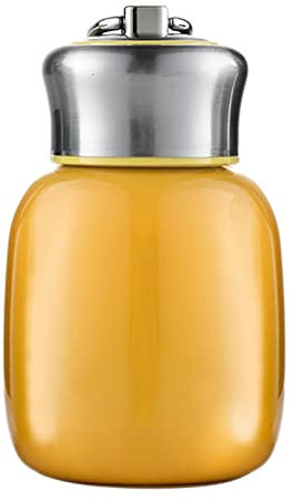 Botella termal pequeña, 200 ml Mini frascos de vacío aislados al vacío, botella de agua sin fugas, jugo de leche, botella de agua caliente y fría, regalo para niñas, niños y adultos (naranja)