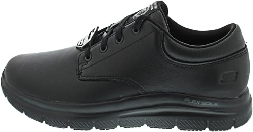 Skechers Uomo Flex Advantage Sr Fourche Casual Shoes, Black Leather, 45 EU