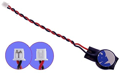 LeFix ML1220 - Batería recargable CMOS RTC con cables de 2 pines, 2 cables, paso de 1,25 mm (CMOS, portátil, placa base, Bristlebots). Comprueba las especificaciones del conector con mucho cuidado