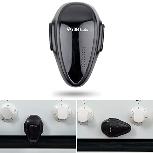 Backofentür Kindersicherung, 1 Stück, in Schwarz, mit Hitze-resistentem Kleber, Doppel-Druck-Knopf, Rückstands-los entfernbar, Ofentür Sperre zum Kleben, Backofen Baby Sicherung, Herdknopf Schutz