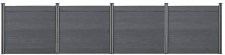 NEU.HOLZ Recinzione in WPC per Giardino Steccato Frangivista Elegante Resistente Staccionata Modulare Espandibile Alta 165 cm Lunghezza 618 cm Grigio