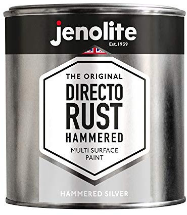 JENOLITE Directorust Hammered Silver - Multi Surface Paint - 1 Litre (All-in-One Primer, Undercoat & Topcoat - Corrosion & Rust Resistant)