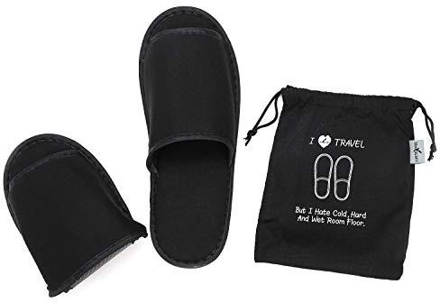 XINCHIA Portable Travel Slippers Foldable Open Toes Sandals Non-Disposable Cotton Hotel Spa Slippers Guest Room Unisex Indoor House Floor Footwear Anti-skid Business Travel Trip Flight Shoes Footwear
