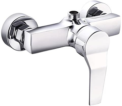 Elbe®Grifo de ducha de latón cromado, monomando de ducha, mezclador de ducha, mezclador de ducha, plata