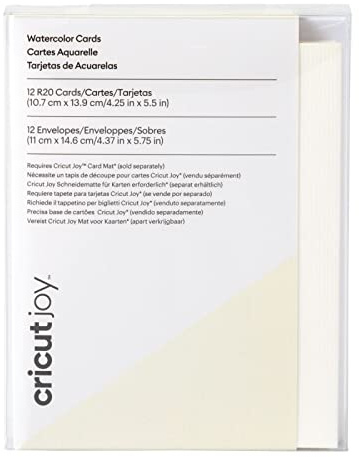 Cricut Joy Watercolour Cards | Ivory | 10.7cm x 13.9cm (Cricut Size R20) | 12-Pack | for use with Markers and Card Mat, 2009984, Off-White