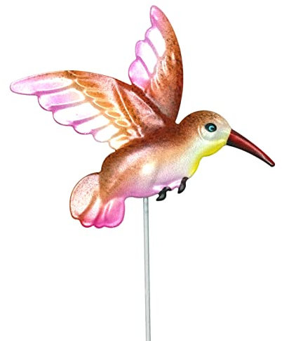 LICHENGTAI Kolibri Gartenstecker Metall Vögel Gartenpfähle Kopfschütteln Gartendeko Gänseblümchen Garten Stecker Ornamente Skulpturen für Terrasse Rasen Outdoor Garten