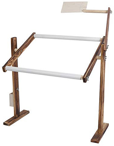 Ejoyous Antiker Holz Stickständer, Höhenverstellbarer Kreuzstichständer Stickerei Ständer für Handarbeitsliebhaber und Künstler Nähzubehör Handwerkaccessoire Kreuzstichprojekte