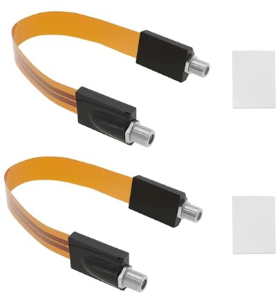 VGOL 2 st platt koaxialkabel 26 cm bygel koaxialkabel vädersäker F-kontakt SAT fönster genom linje för TV LNB BNC