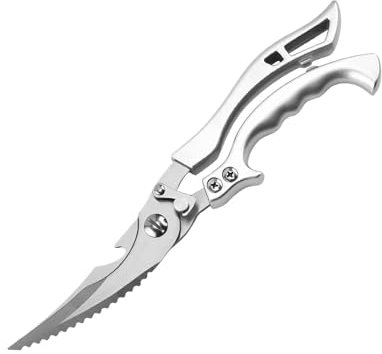 Qutalmi Tijeras de cocina de acero inoxidable,Tijeras para cortar carne, Tijeras ergonómicas de cocina para aves de corral, Tijeras portátiles para cortar carne, tijeras para alimentos domésticos para