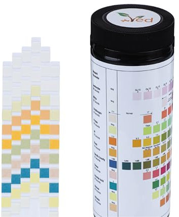 VED 100 x 11 en 1 Bandelettes de test d'urine pour animaux de compagnie, pour la santé des chats et des chiens, bandelettes réactives d'analyse d'urine : densité, leucocytes, pH, sang, cétone.