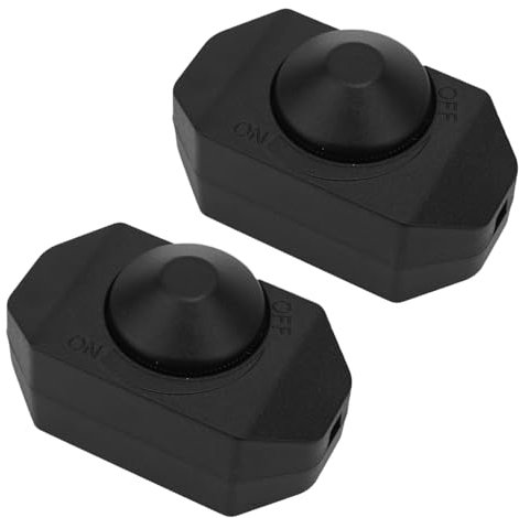 BTFO 2pz Interruttori Dimmer Rotativi per Lampade, Interruttore Dimmer in Linea Nero Controllo Manuale Della Luce da Tavolo Lampade da Terra e a Sospensione