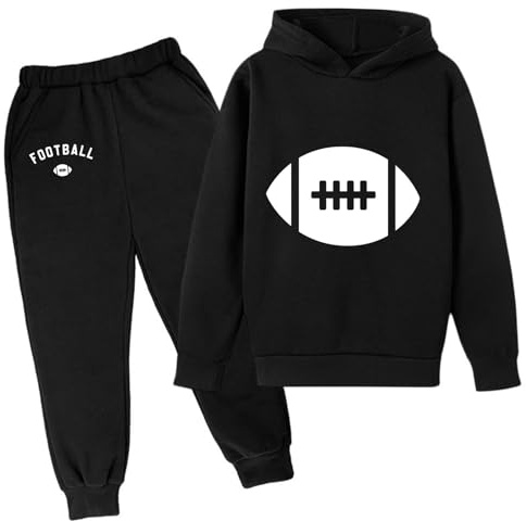 Generisch Survêtement pour enfant - Survêtement de sport à manches longues - Sweat à capuche - Pantalon de jogging - Survêtement 2 pièces