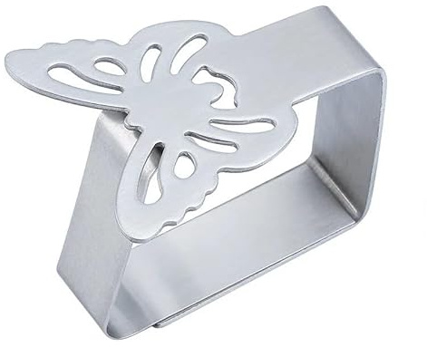 Dukklämmor, Dukklämmor i rostfritt stål, 4-pack, blandade designer(D Butterfly)