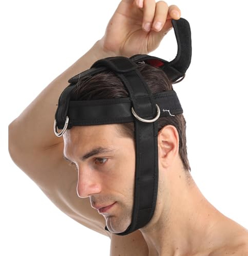 Harnais D'exercice Pour Le Cou – Harnais De Tête Pour Entraînement Du Cou | Renforceur D'haltérophilie Pour Les Athlètes | Sangle De Tête Réglable Pour L'entraînement Musculaire | Équipement D'exercic
