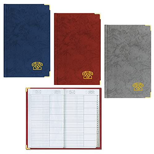 Telefonbuch Adressbuch ca DIN A5 mit Messingecken blau