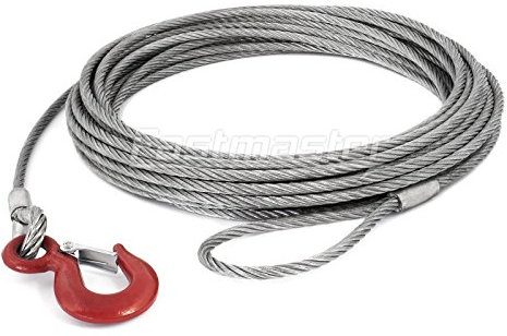 Fastmaster-Shop ANSCHLAGSEIL 16mm HAKEN - ÖSE Tragfähigkeit: 3000kg NL = 30m, Lasthaken Bauhaken Forstseil Kranseil Hebeseil Drahtseil Stahlseil