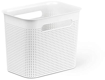 Rotho Brisen schmale Aufbewahrungsbox 7l mit 2 Griffen, Kunststoff (PP) BPA-frei, weiss, 7l (26.2 x 18.0 x 21.1 cm), Nicht zutreffend