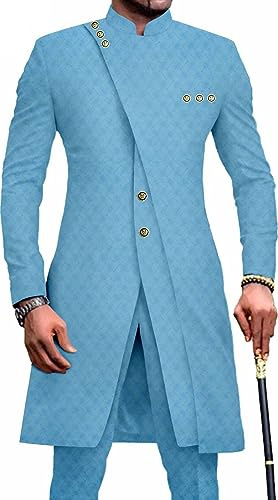 Vêtements Pour Hommes Africains Ensemble 2 Pièces Dashiki Costume Formel Traditionnel Vêtements À La Mode Pour Fête De Mariage Mode Hauts T-Shirts Affaires Survêtement ( Color : 3 , Size : 3XL )