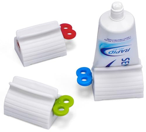 Alyvisun Toothpaste Squeezer, 3-Pack Plastic Toothpaste Roller Tube Squeezer, Toothpaste Dispenser for Paint, Hand Cream, Ketchup, and Cosmetic Tube