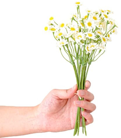 duoyif Schleierkraut Künstlich 6stück Wiesenblumen Künstliche Kamille Blumen Gypsophila Blumen Gefälschte Blumen Frühling Kunstblumen Für Hochzeit Brautsträuße Basteln Party Büro Zimmerdeko (Weiß)