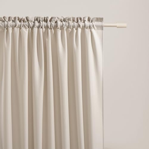 ROOM99 Vorhang mit Kräuselband Aura 140 x 260 cm Breite x Höhe Schiebegardinen Modern Curtain Wohnzimmer Schlafzimmer Hellbeige, 1 Stück
