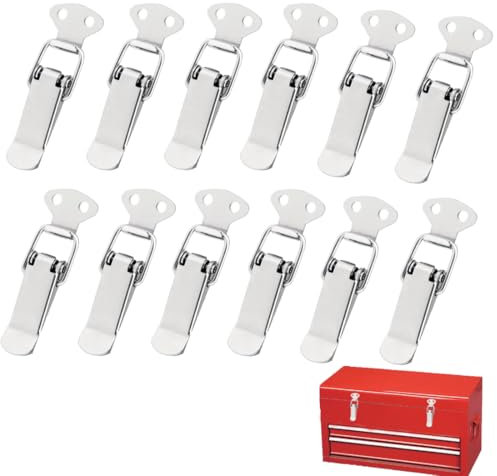 12 Pièces Fermoir à Bascule Acier Inoxydable,Fermeture à Levier Loquet à Ressort,Loquet Bascule en Acier Inoxydabl,Loquet à Bascule Pour Armoire,Boîte,Tiroir,Coffre à Outils