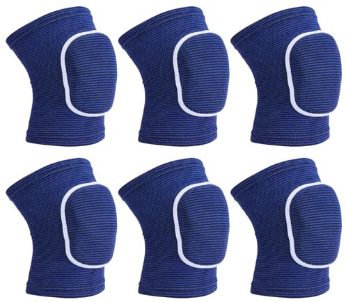 PATIKIL L Tamaño Rodilleras Protectoras, 3 Pares de Rodilleras de Espuma Transpirables para Voleibol, Danza, Fútbol, Baloncesto, Entrenamiento, Azul