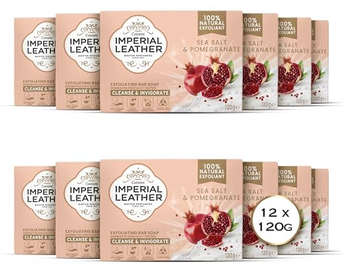 Imperial Leather Pomegranate & Sea Salt Exfoliating Bar Soap, Bulk Buy, Pack 12 x 120g