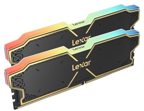 Lexar RGB DDR5 RAM 32GB Kit (2x16GB) 6000 MHz, DRAM 288-Pin UDIMM Desktop-Speicher, Hochleistungs Gaming Computerspeicher unterstützt Intel XMP 3.0/AMD Expo, On-die ECC, 1.35V