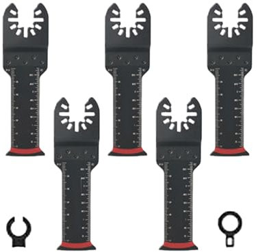 DEFIYEAR 5 Pcs Multi Tool Blades, Extra-Long Oscillating Saw Blades for Cutting Wood Plastic - Multi Tool Blade, Multitool Blades for Efficient Cutting