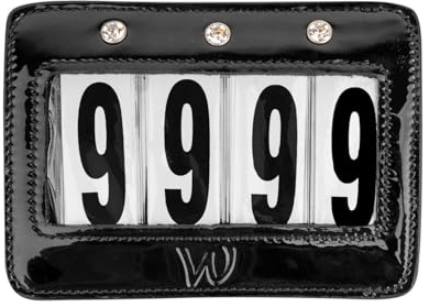 WALDHAUSEN Kopfnummern Lackleder, eckig, schwarz