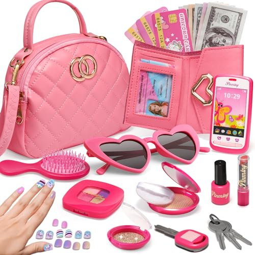 Kinderschminke Set für Mädchen 3-8 Jahre mit Schminktasche, Kinder Make Up Spielzeug, Geburtstagsgeschenk für Mädchen ab 3 Jahre