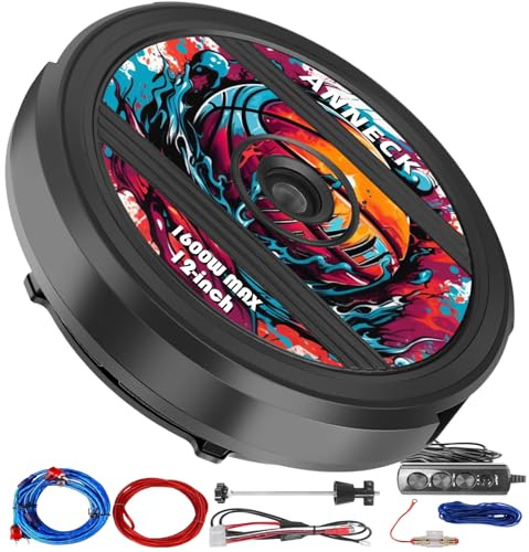 ANNECK 12 Active Spare Tire Subwoofers - 1600W Peak Power, Built-in Amplifier & Remote Control | Plug & Play Hidden Car Audio System for Deep Bass | Universal Fit for Most Vehicles' Spare Tire Wells