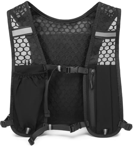 Chaleco Running, Chaleco Hidratacion Trail Running Ligero y Transpirable con 2L Gran Compartimento, Mochila Hidratacion Reflectante para Hombre/Mujer, Correr, Senderismo, Ciclismo, Maratones