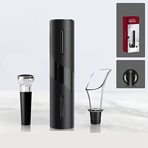 ZDAGELD Elektrisk Vinflasköppnare, ABS-skal och Livsmedelskvalitet, Knapp i Amerikansk Stil, Strukturerad CD-mönsterdesign, Lätt och Bärbar.Oberoende Batterifack, (Vinöppnare set med