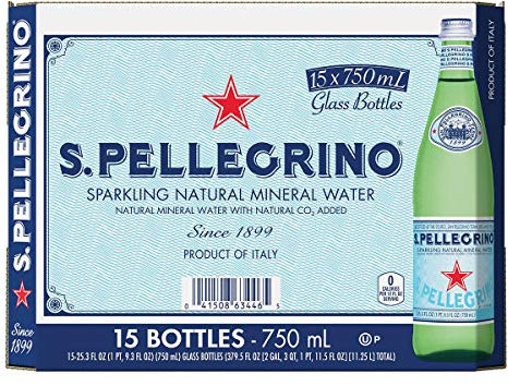 San Pellegrino, Sparking Natural Mineral Water, 750 ML / 15PK Glass Bottles by San Pellegino