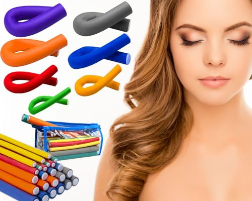Stahlia Lockenwickler über Nacht Papilotten (24 Stück) verschiedene Größen Locken ohne Hitze Locken über Nacht Haarwickler für alle Haare