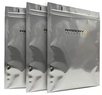 Faraday Cage EMP/ESD Bags Premium 3pc 8x10 Thick & Heavy Duty Quality Kit for Medium Notebook, External Hard Drive, iPad Windows