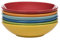 Kaleidos Classico Set 6 Piatti Fondi, Stoneware (Gres), Giallo/Verde/Blu Azzurro/Arancio/Rosso, 21x21x10 cm, 6 unità