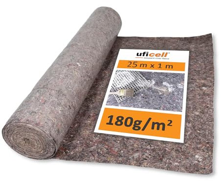 uficell easypaint Malervlies premium Schutzvlies Abdeckvlies, Gewicht: 180 g/m² | PE Anti Rutsch Beschichtung | Der perfekte Oberflächenschutz für Bodenbeläge - SCHNÄPPCHEN (Gewicht: 180 g/m², 25 m²)