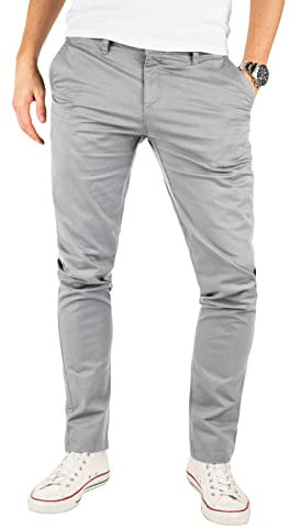 Yazubi Herren Chino Hosen Kyle - Chinojeans Slim Fit - Graue Business Chinohose Mit Stretch, Grau (Gull 4R173802), W38/L32