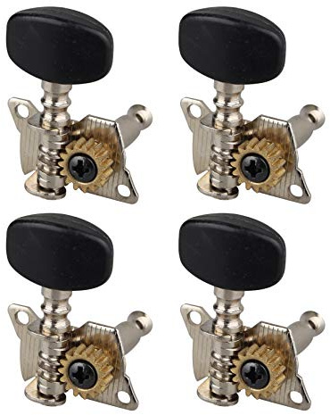 Futheda 4 st premium ukulele tuners stränginställning pinnar nycklar svarta slutna tuners maskinhuvuden med skruvar set för 4 strängar gitarr bas