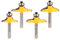 Yonico Cabinet Door Edge Router Bits Set 4 Bit 1/4-Inch Shank 12401q